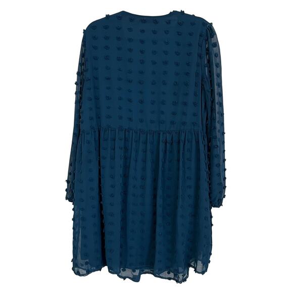 Kirundo Women’s Long Sleeve Blue V Neck Knee Length Dress Size Large - Picture 2 of 9